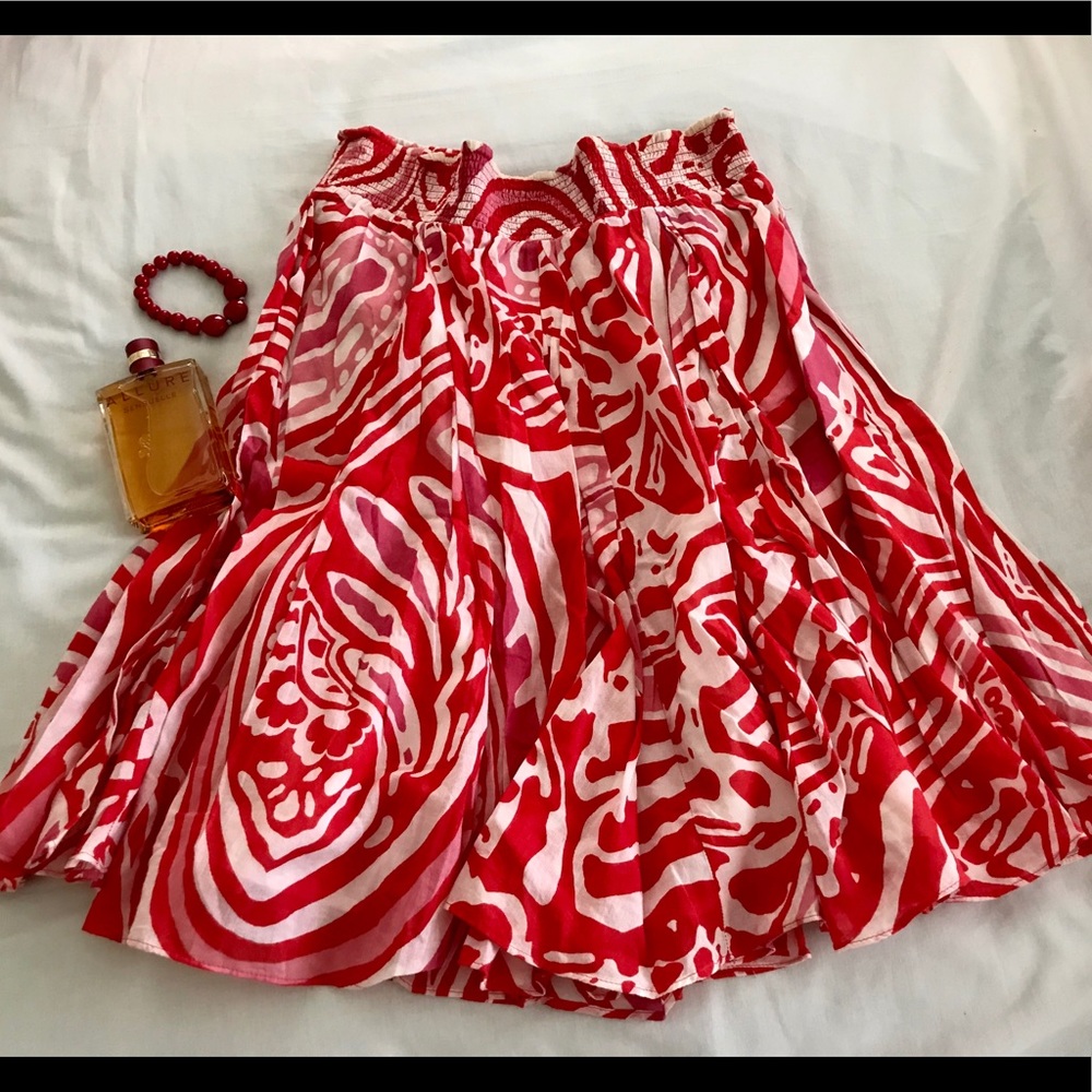Banana Republic Red/White/Pink Size M, Skirt, EUC